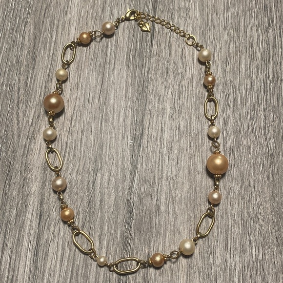 Carolee Vintage Rose Gold Pearl Necklace and Earrings.  NWOT - Picture 9 of 9